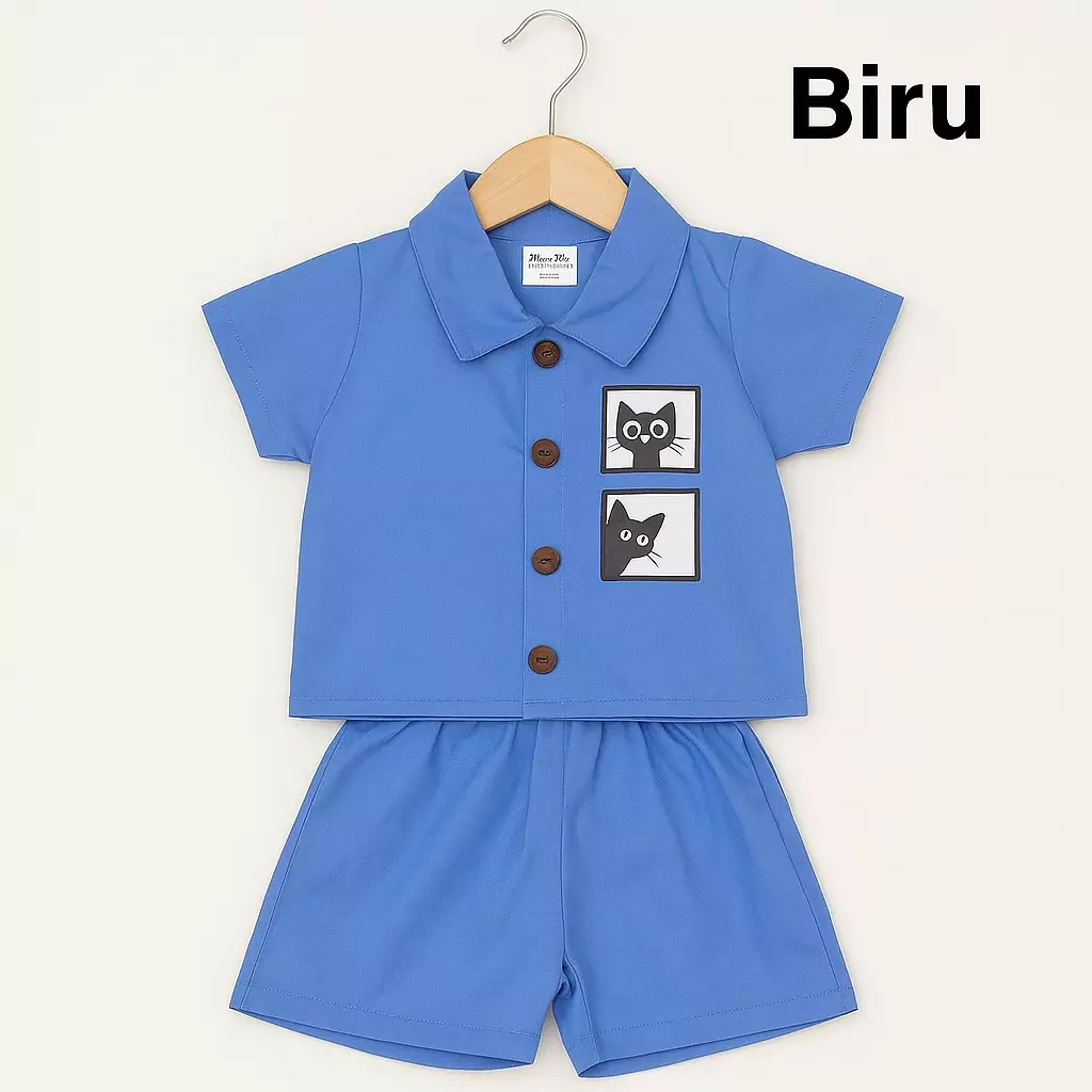Two Mix - Elea Set - Baju Setelan Celana Anak Perempuan Lucu Usia 1-8 Tahun 4446 Warna Biru