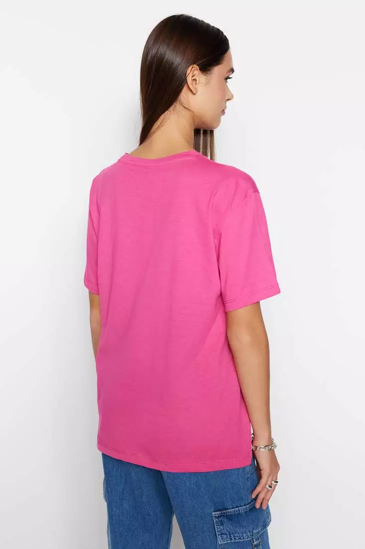 Crew Neck Boyfriend Knitted T-Shirt