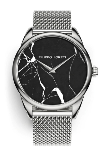 Filippo Loreti black and silver Filippo Loreti - Marble - Marble silver color unisex quartz watch, mesh bracelet, 40mm diameter CC13CAC671C33FGS_1
