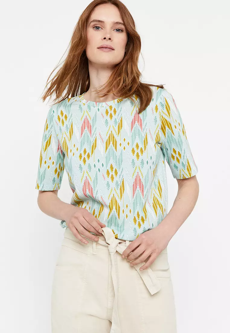Buy Cortefiel Geometric Embroidered Shirt 2024 Online
