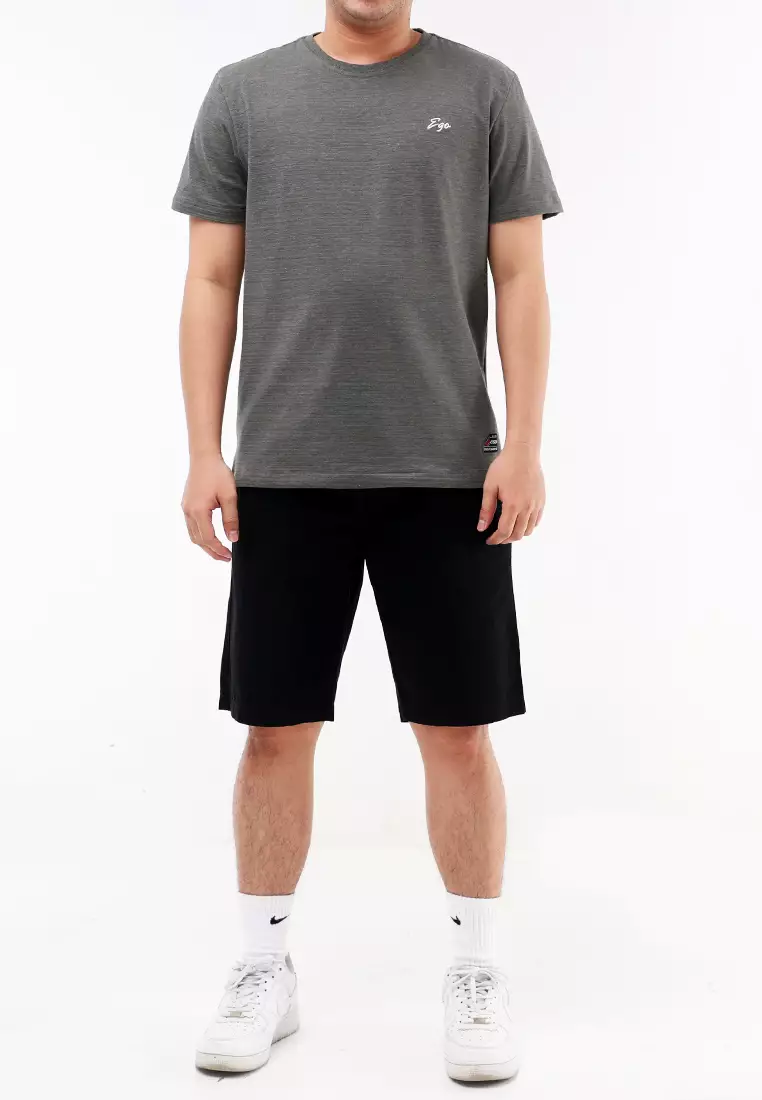 Round Neck Streaky Short Sleeves