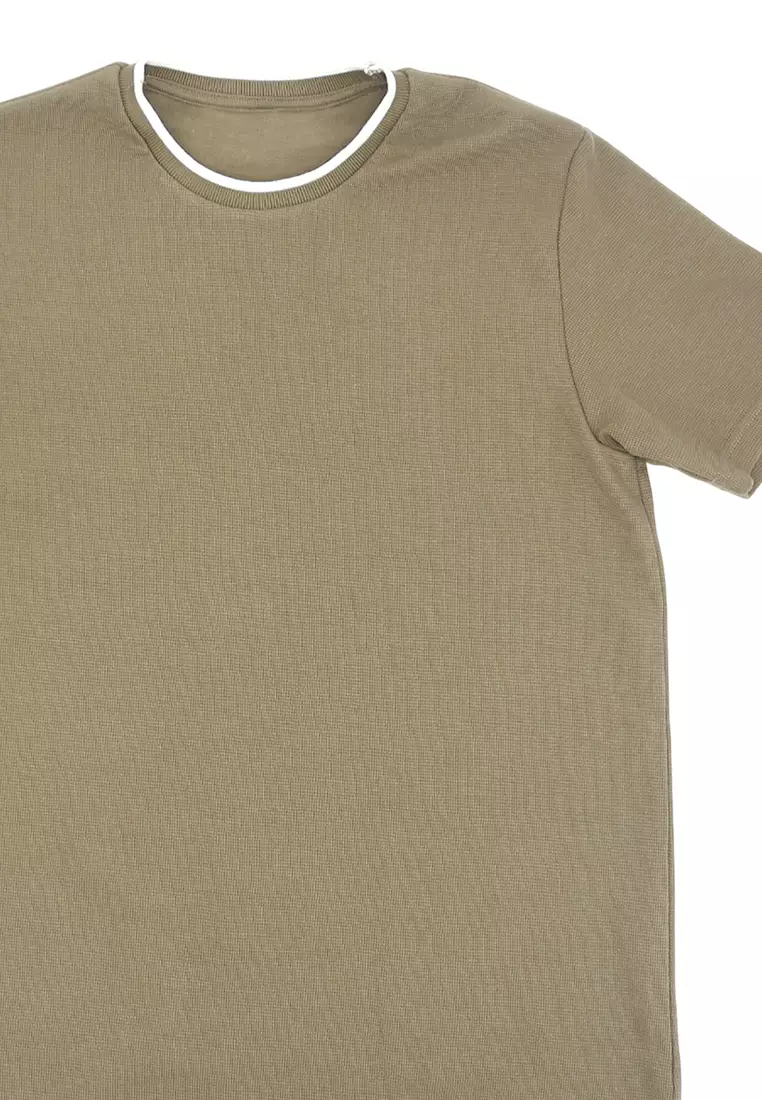 Men's Round Neck T-Shirt with Tipping