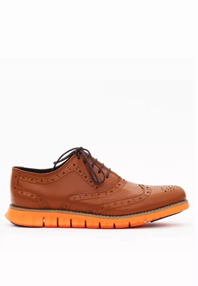Discount on Jirras  shoes - SKU: Jirras Men Wingtip Oxford Shoes Genuine Leather Filipino Handcraft Tan Brown Leather Orange Sole Abs