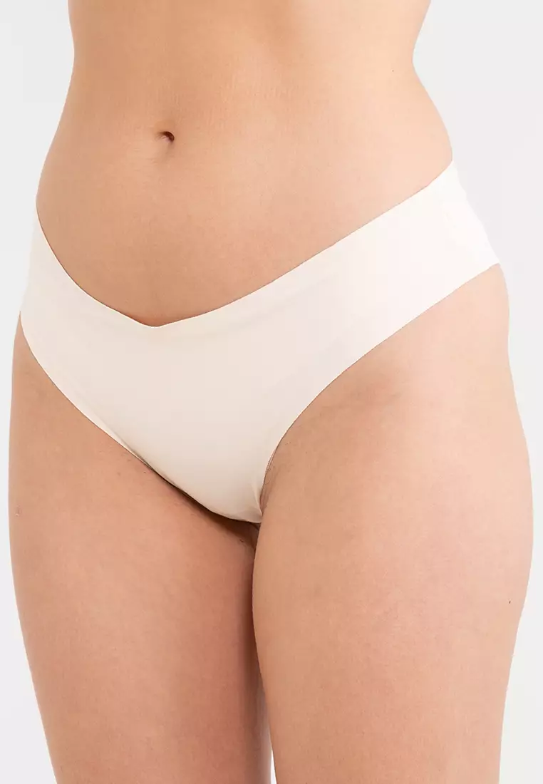 Xmarks 3 Packs 100% Cotton Thong Bikini Underwear Seamless Breathable  Panties for Women