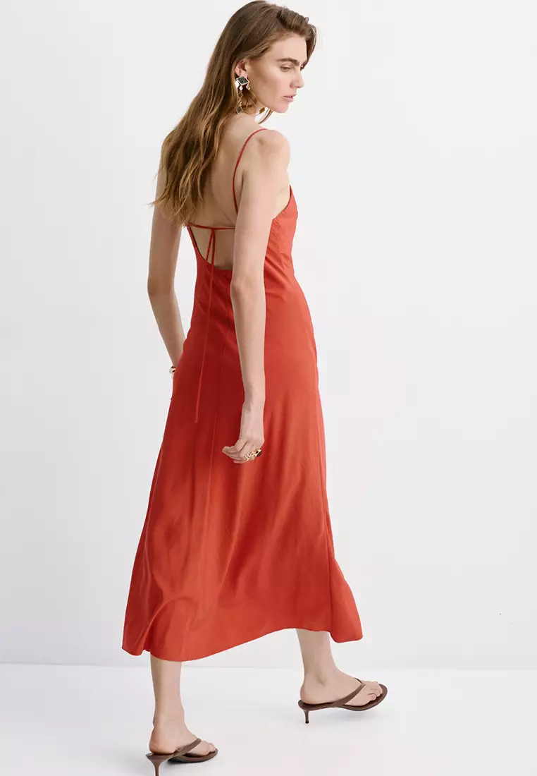 Midi Dress With A Wrap Neckline