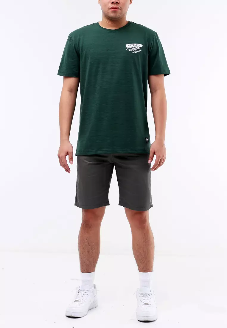 Round Neck Streaky Short Sleeves T-Shirt