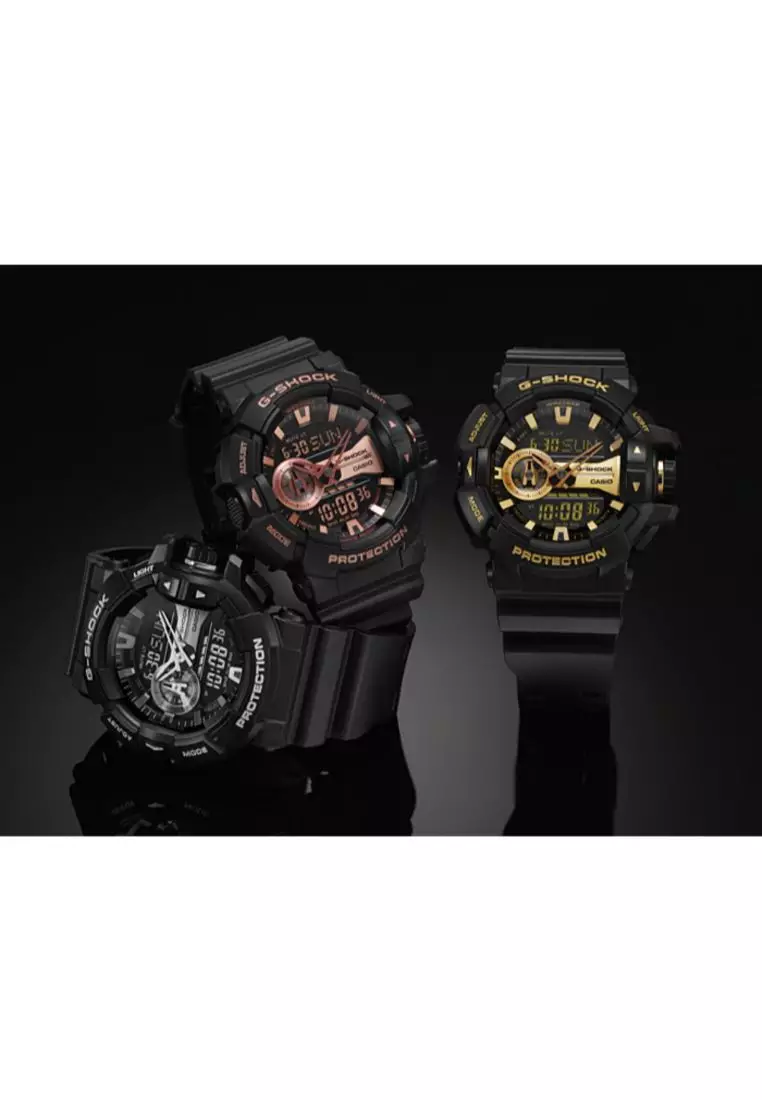 Men's Analog-Digital Watch GA-400GB-1A4 Hip-Hop Series Black Resin Band Sports Watch