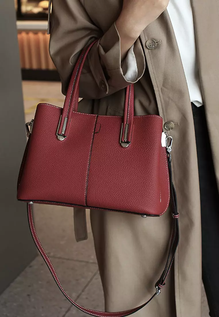 VANSA Simple Top Layer Cowhide Hand Bag   VBW-Hb5518