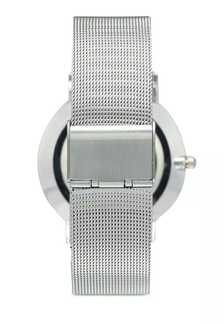 Round Face Gold Black/Mesh Strap Watch