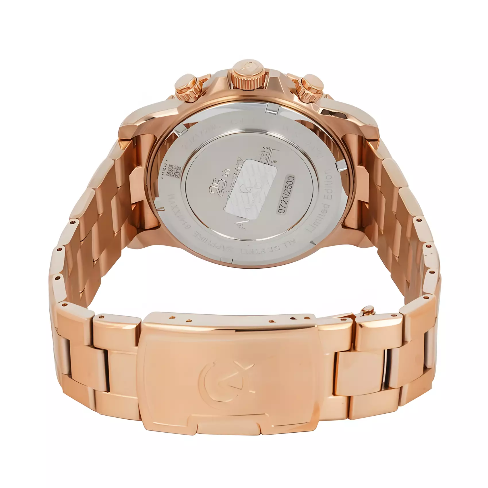 Alexandre Christie 25th ANNIVERSARY Limited Edition - Jam Tangan Chronograph Pria - Rose Gold Black - All Stainless Steel - 6141 XXVMRGBA