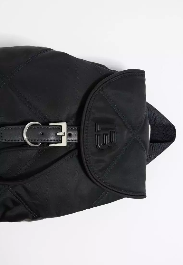 Bimba Y Lola S Black Padded Nylon Backpack