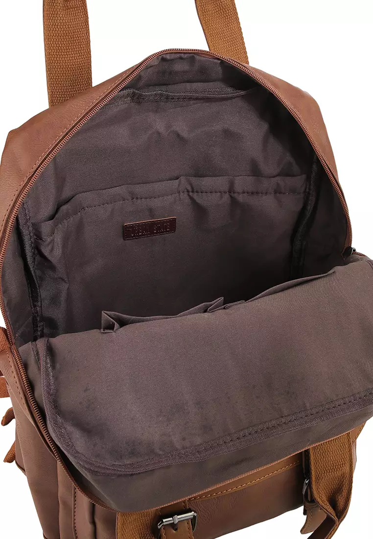 Distressed Leather Carry Backpack