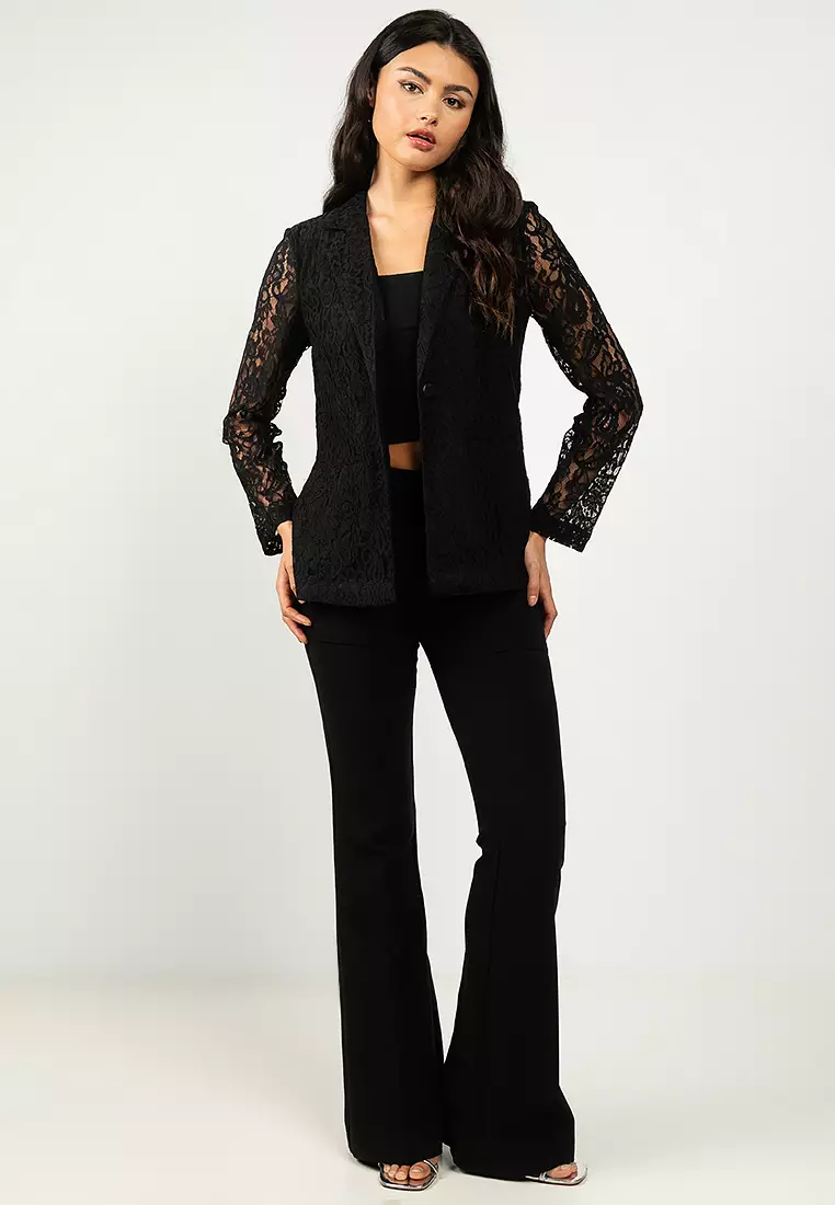 Long Sleeves Lace Blazer