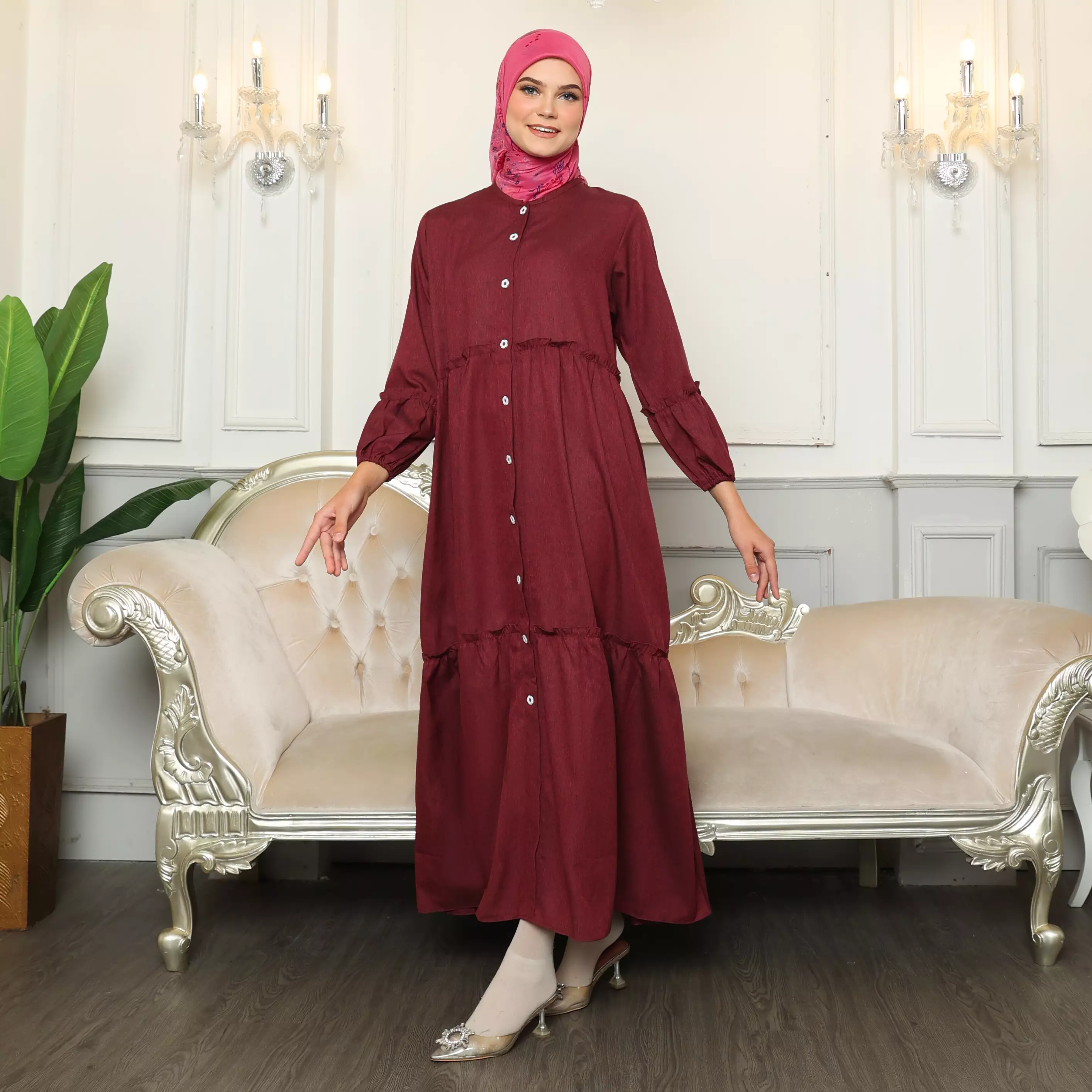 Gamis Sarimbit Wanita GMS 04 Maroon
