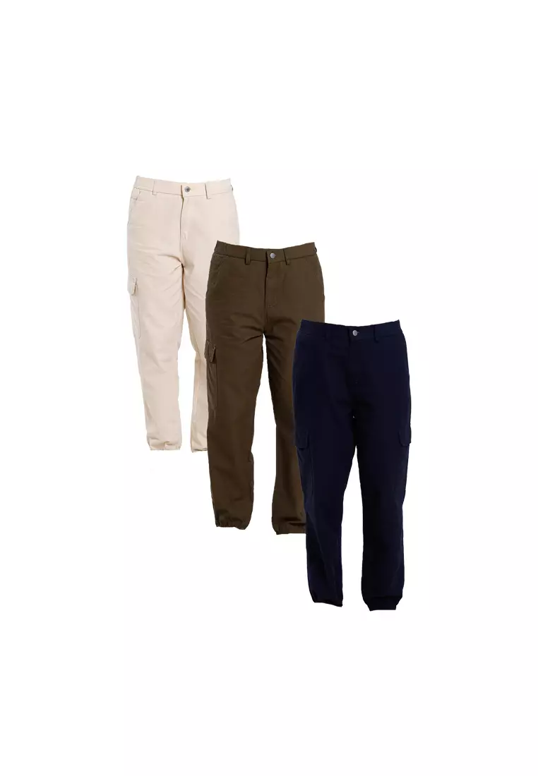 Forest Ladies Cotton Twill Elastic Waisted Cargo Jogger Pants Women Long Pants | Seluar Panjang Perempuan - 810512