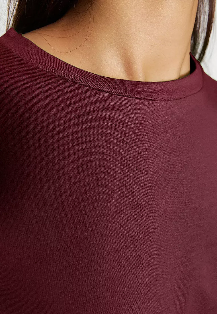 Cherry Rot Crew Neck Oversize/Wide Pattern Knitted T-Shirt