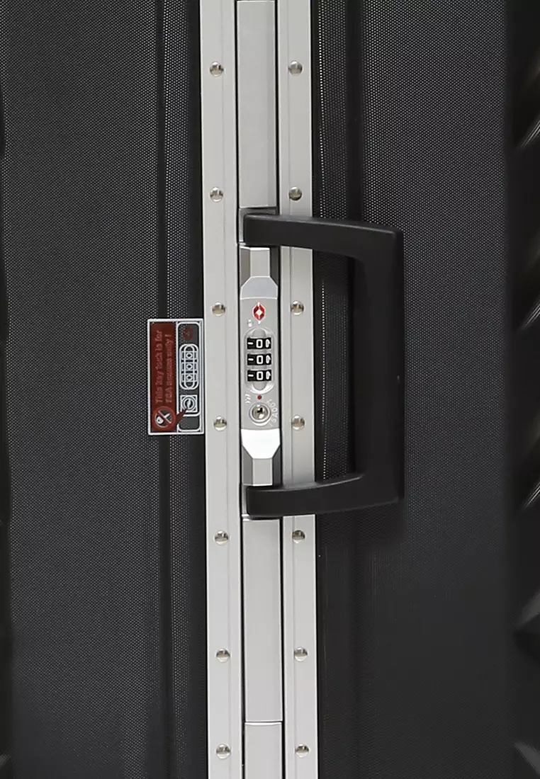 Pervaiz Koper Alumunium Frame Unisex Size 26 Inch TSA Lock System Suitcase Material Polycarbonate ORIGINAL - Black