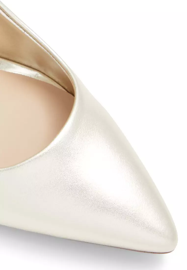 Sepatu Metallic Silver Pumps Sepatu Wanita Ukuran Sexy Metal Wrap