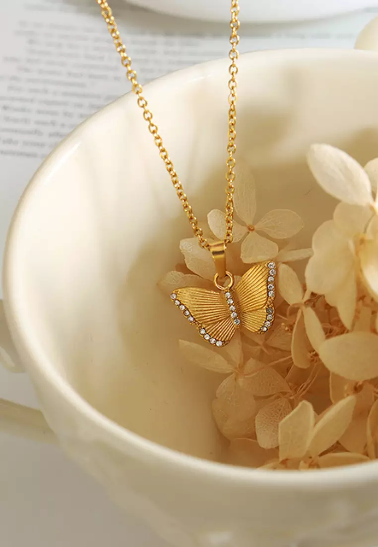 Buy Kings Collection Zircon Butterfly Pendant Necklace KJPE17050
