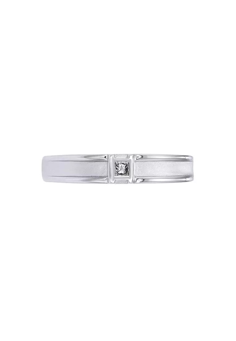 HABIB Princess Cut Diamond Men's Ring in 925 Silver Palladium A05760323(PLD)