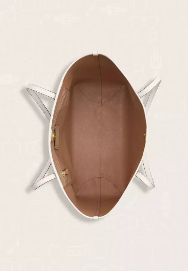 Coach City Tote Bag In Signature Canvas With Heart Print Light Khaki Chalk Multi