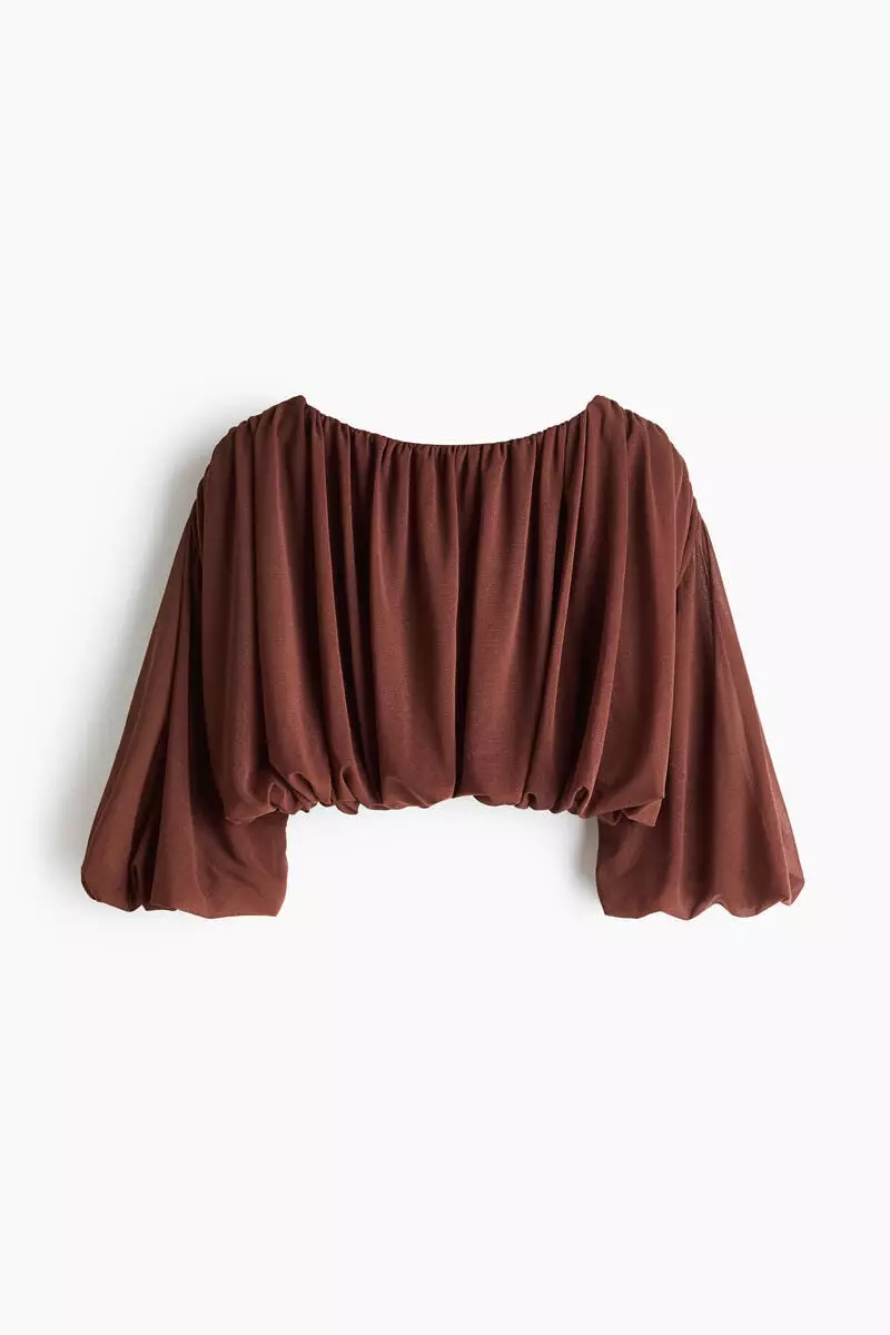 Bubble-hem cropped top