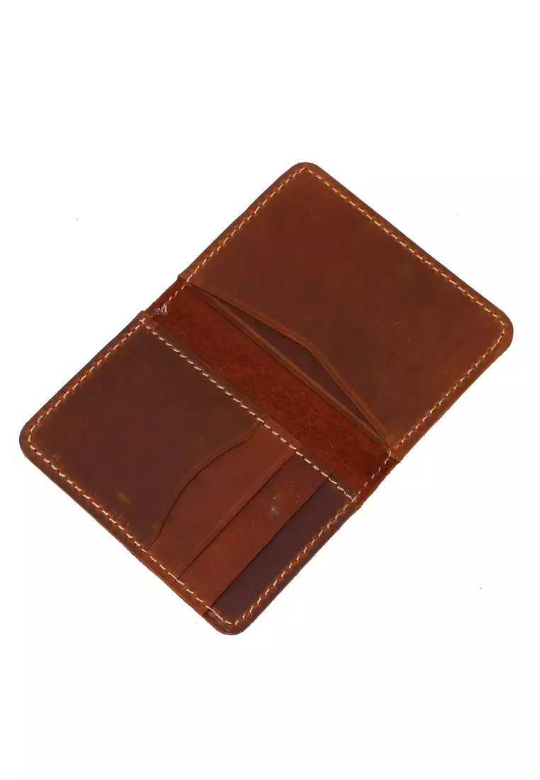 Zackly Card Holder Wallet Lipat Dua Many Slot Handmade Material Genuine Leather 05 ORIGINAL - Gold