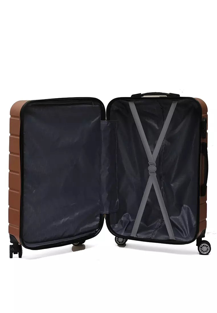 Austin Koper Hardcase Unisex Size 24 Inch Large Compartment Suitcase Combination Lock Material ABS+PVC Coated ORIGINAL - Rose Gold