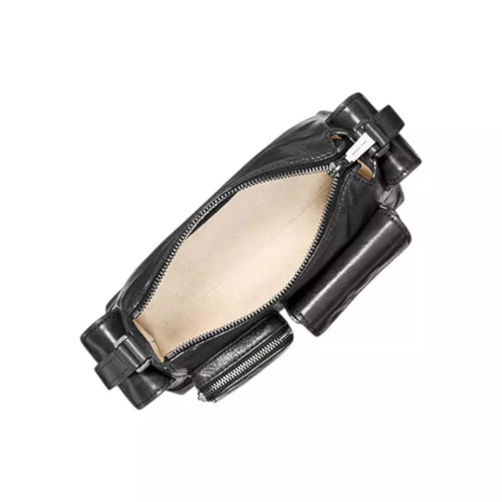 Dakota Small Leather Shoulder Bag Black