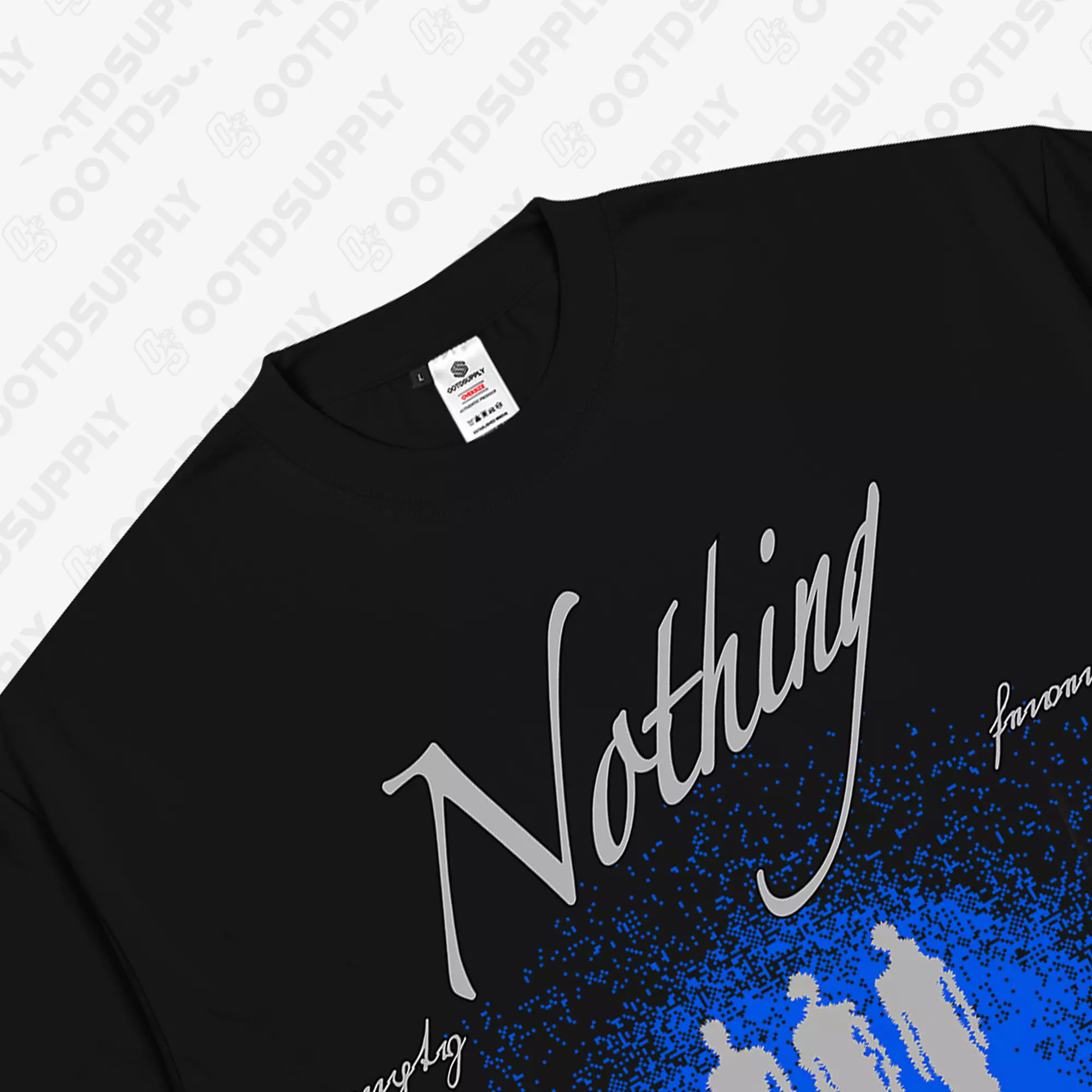 OOTDSUPPLY Boxy Fit Oversize Nothing Black l Tshirt Boxyfit l Kaos Boxy OVZB005