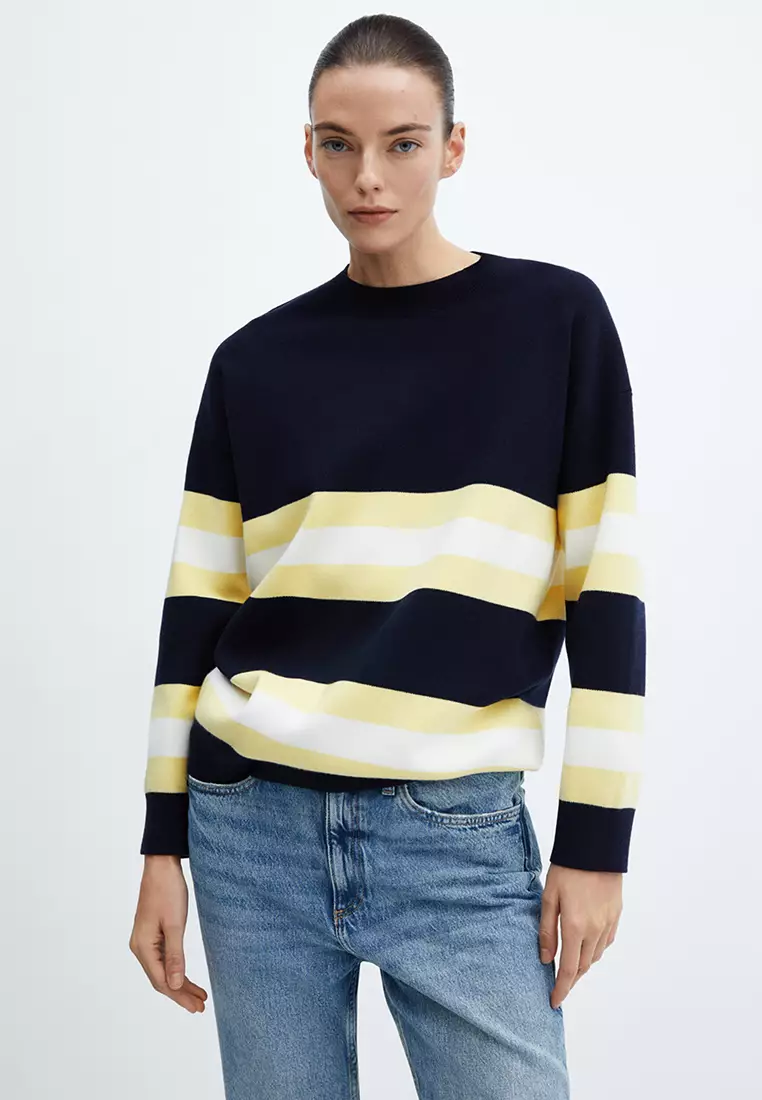 White and on sale yellow striped sweater