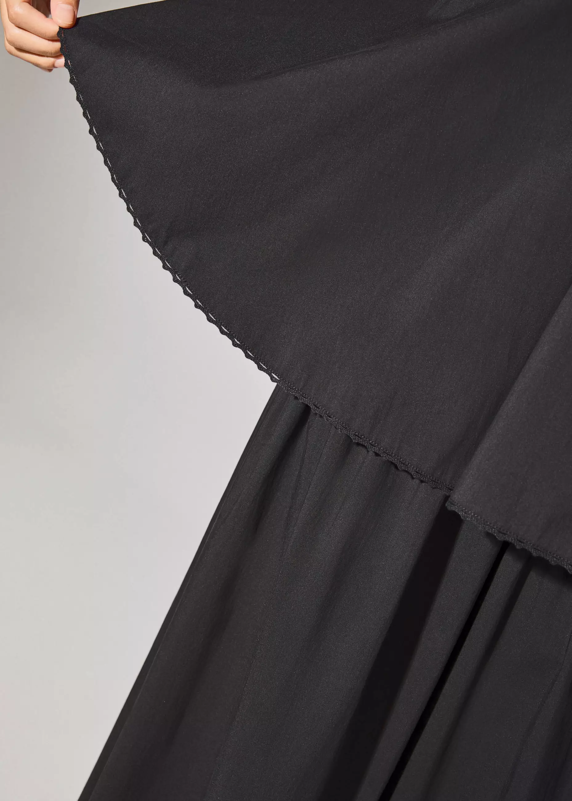 Dress Wanita - Cotton Tiered Halter Neck Trapeze Maxi Dress