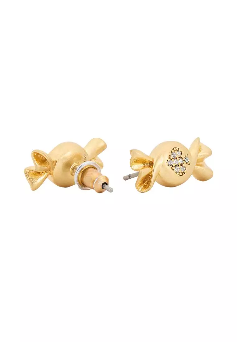 Treat Yourself Candy Stud Earrings Clear/Gold KL105