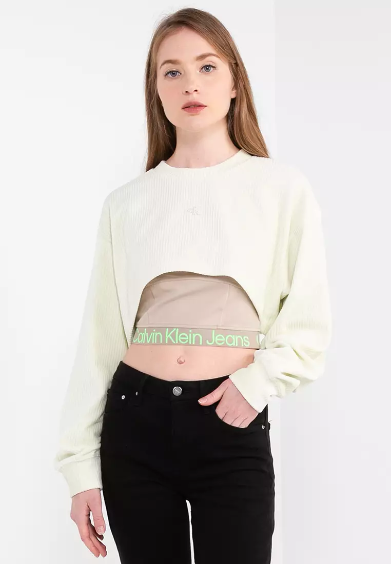 Calvin Klein 2 In 1 Logo Tape Velvet Sweatshirt Calvin