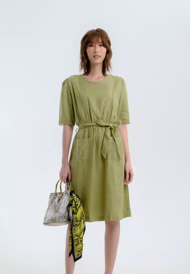 F2 Fashion and Freedom Scent of Summer Midi Linen Dress 2024 Buy F2