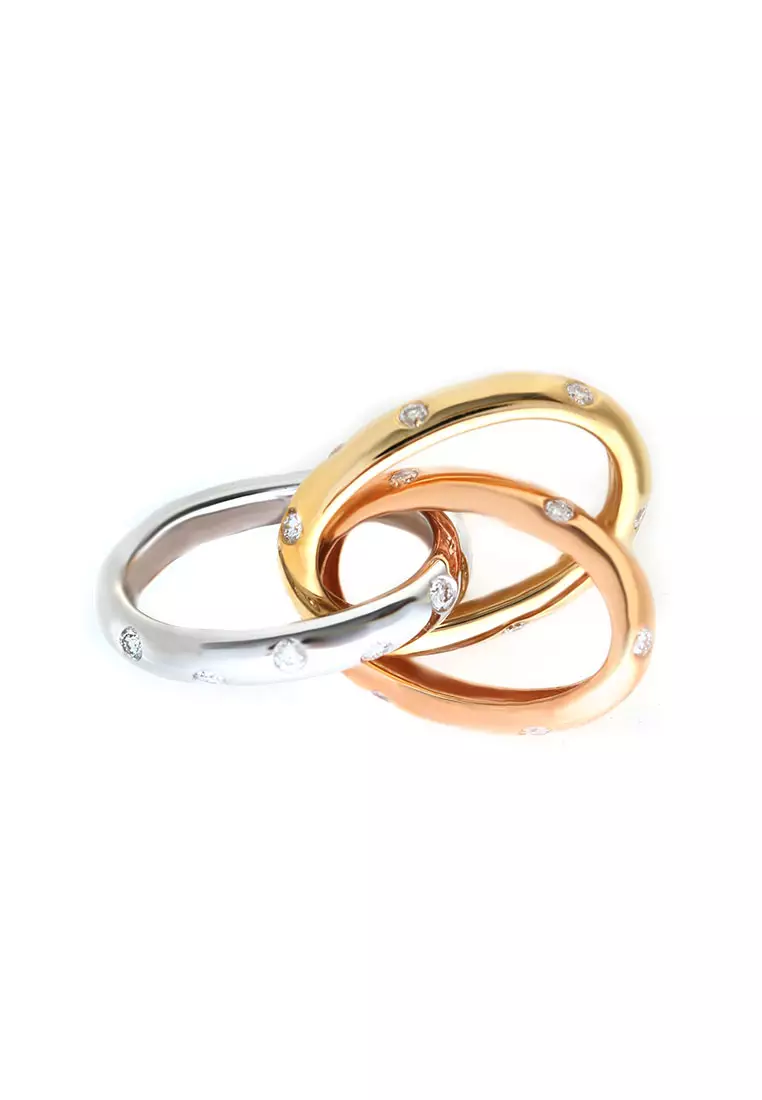 GOLDHEART Pendant, Diamond White Gold, Rose Gold & Yellow Gold 750 (P6141)