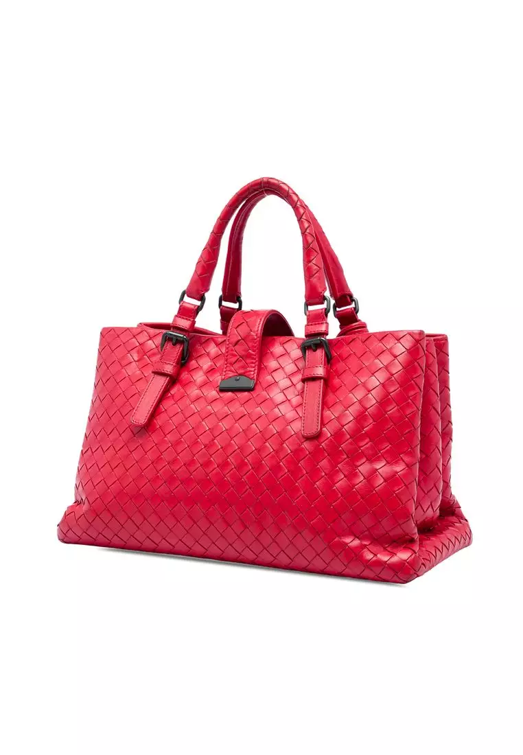 Pre-Loved Bottega Veneta Small Nappa Intrecciato Roma Satchel