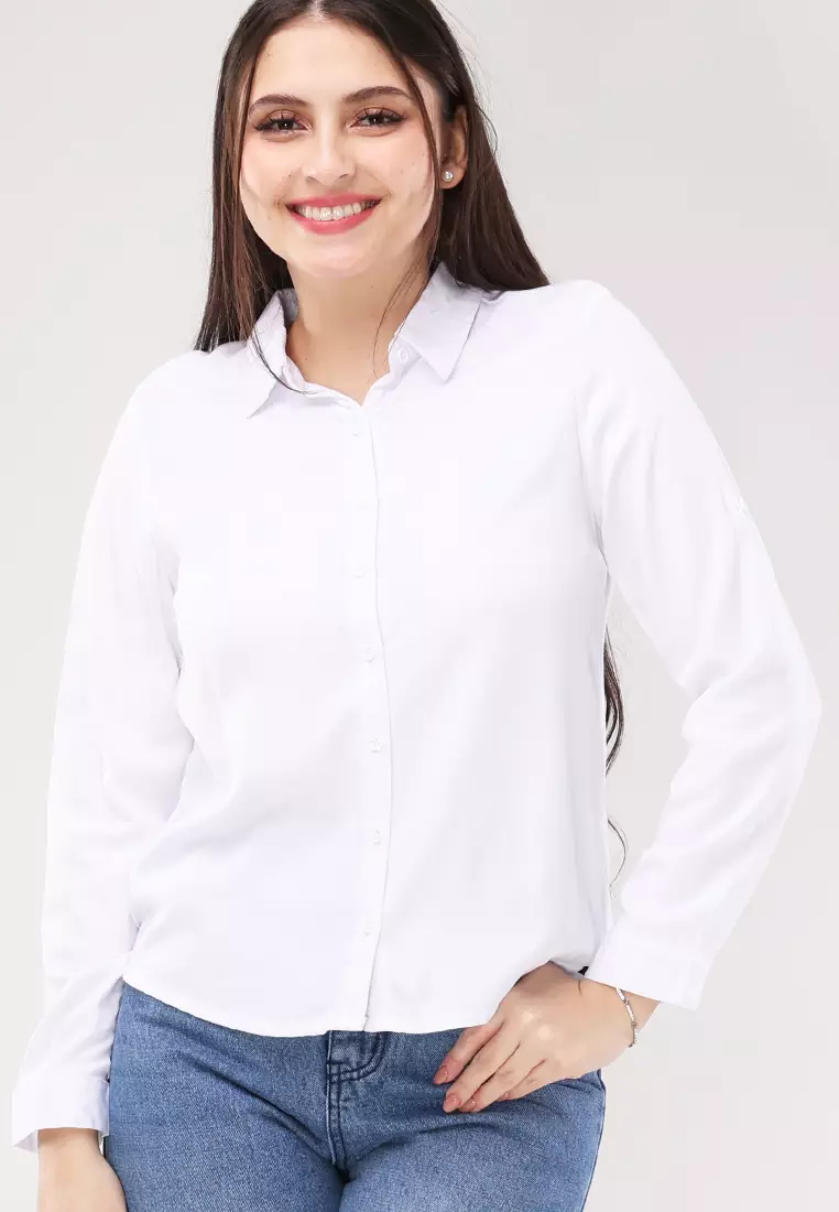 Single Twill Woven Long Sleeves Blouse
