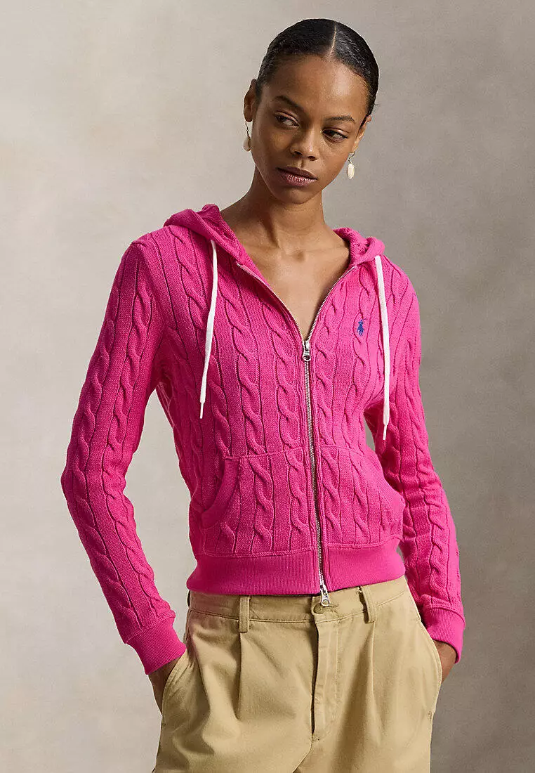 Buy Polo Ralph Lauren Cable-Knit Cotton Full-Zip Hoodie 2026