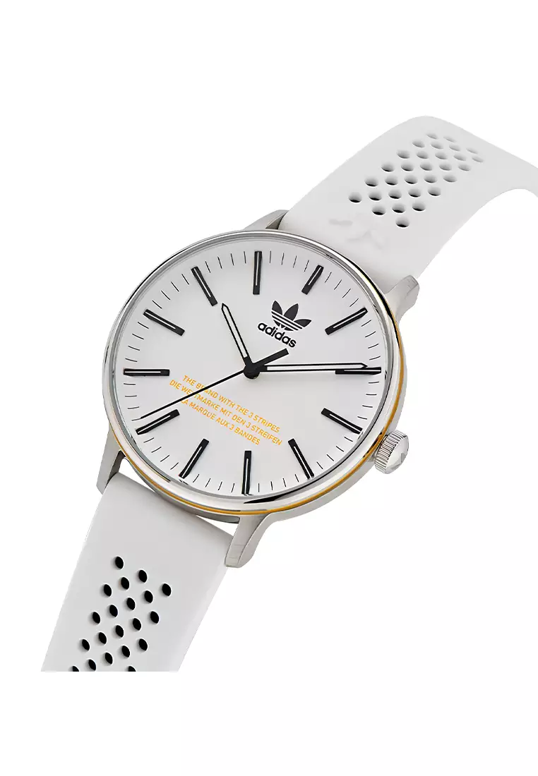 Adidas Gents Watch Code One Men's Watch - Silver Stainless Case - Silicone Band - AOSY24046