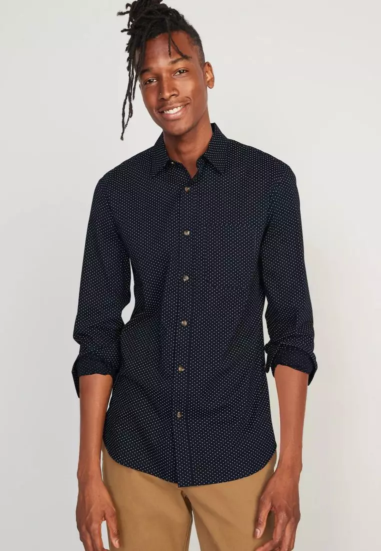 Buy Old Navy Slim Fit Built In Flex Everyday Dot Print Shirt 2024