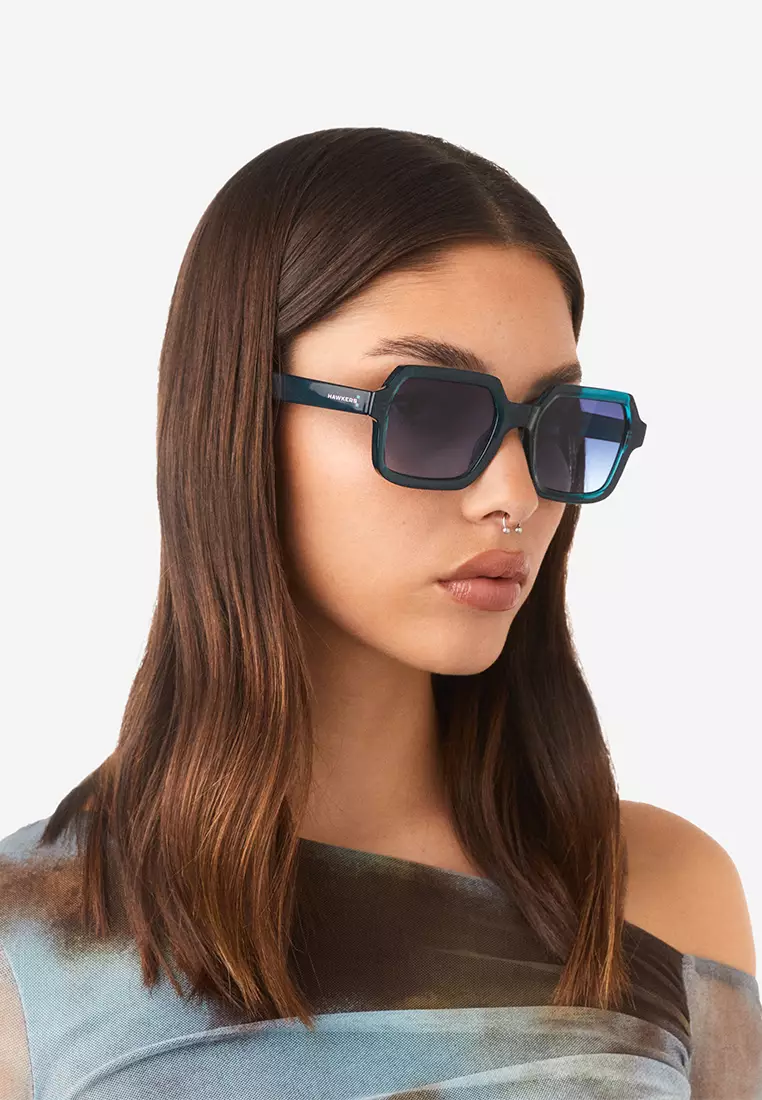 HAWKERS Ocean Blue Denim Minimal Max Sunglasses For Men And Women, Unisex. Official Product Designed In Spain