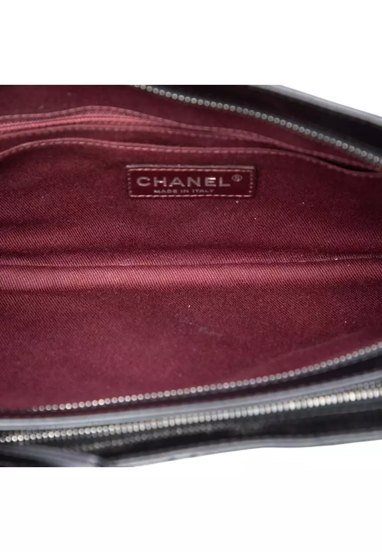 Pre-Loved Chanel Quilted Glazed Calfskin Coco Pleats Chain Clutch