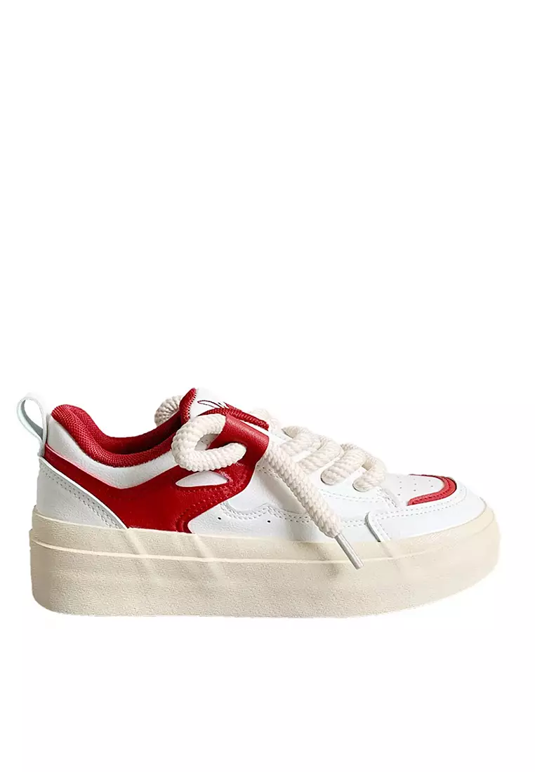 Red platform sneakers store