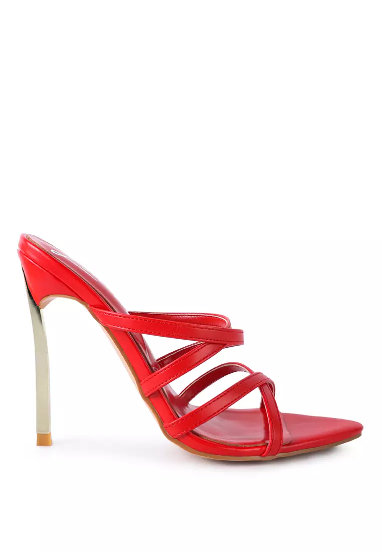 Red high heel mules shop