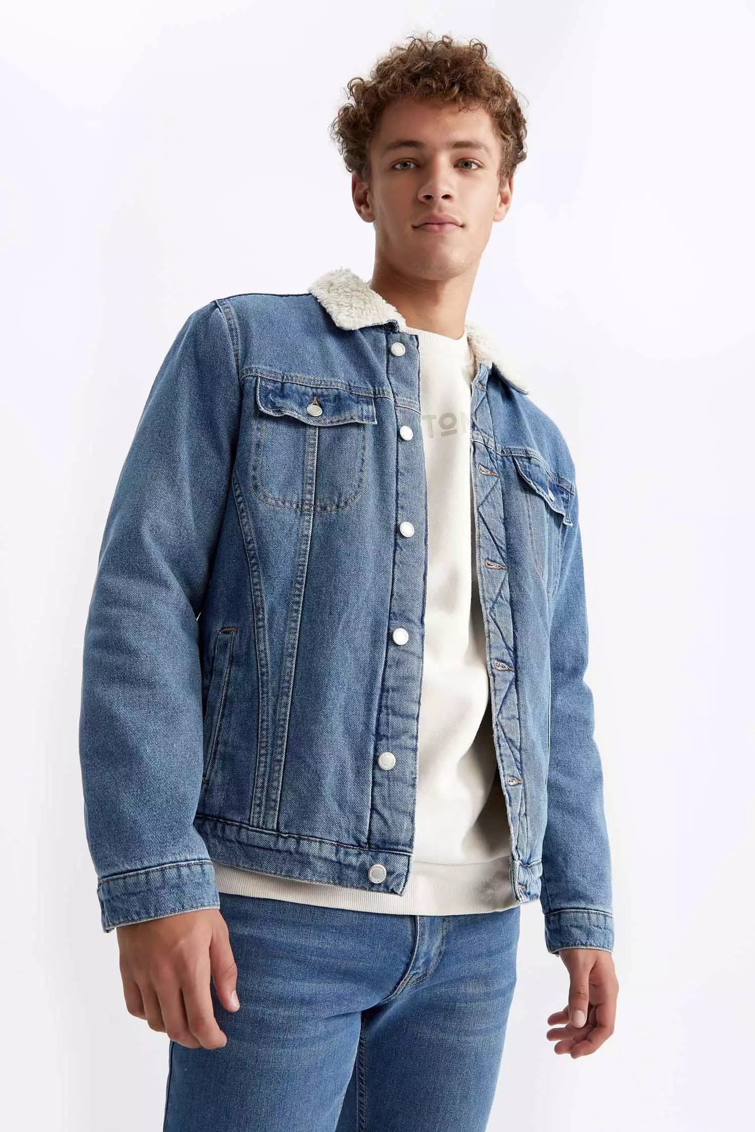 Fur jacket denim clearance
