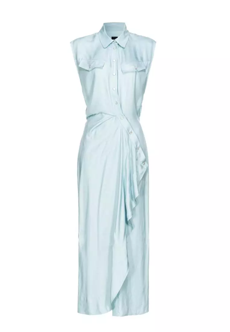 Buy Pinko Sleeveless shirt dress with asymmetric fastening