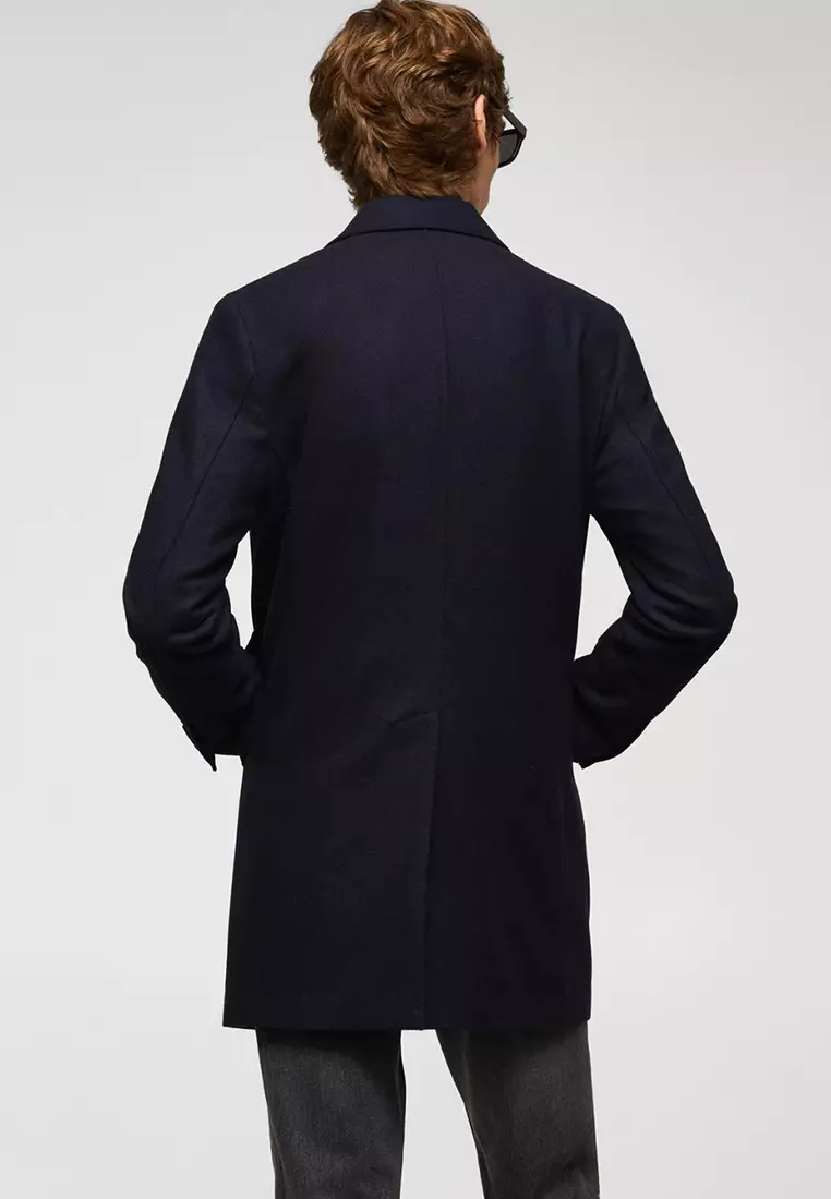 Mango blue wool coat clearance