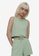Les Girls Les Boys green Single Jersey Deconstructed Cropped Vest 70CD7AA734A463GS_1