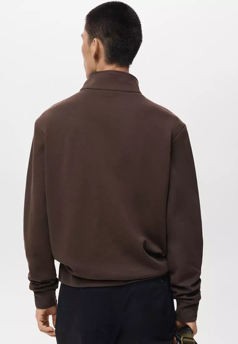 Regular-Fit Cotton Sweatshirt With Zip